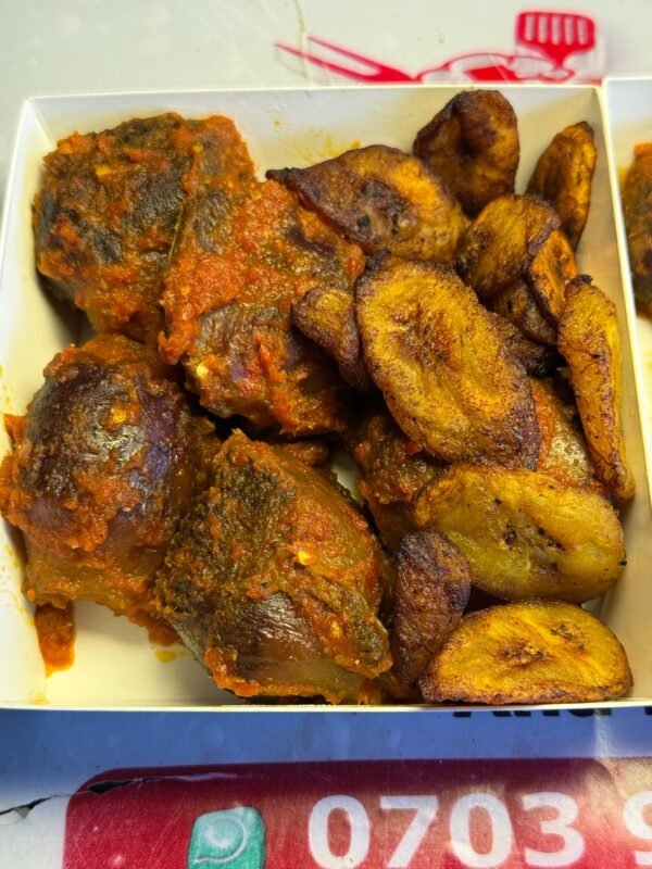 Peppered Gizzard with Plantain